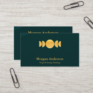 Abstract Moon Phase Gold Spiritual Energie Heiler Business Card