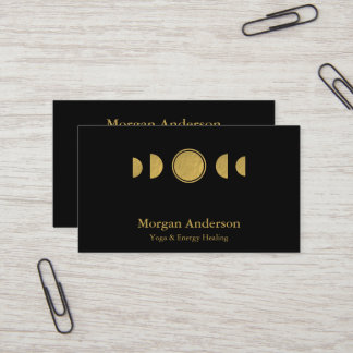 Abstract Moon Phase Gold Spiritual Energie Heiler  Business Card