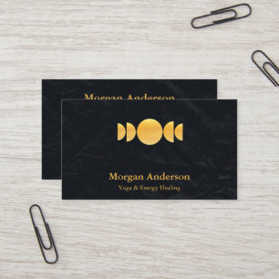 Abstract Moon Phase Gold Spiritual Energie Heiler Business Card