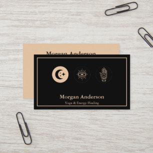 Abstract Moon Phase Gold Spiritual Energie Heiler  Business Card