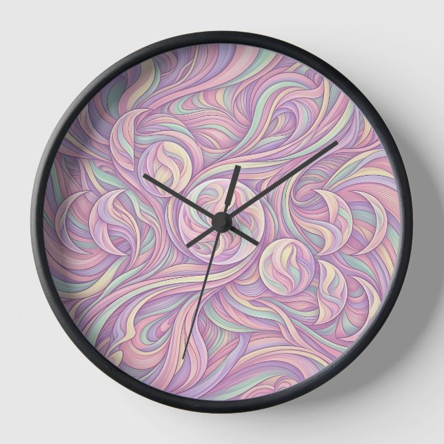 Abstract Moon Phase Pastel Art Clocks (Front)