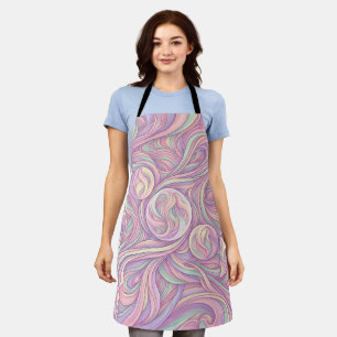 Abstract Moon Phase Pastel Soft Apron
