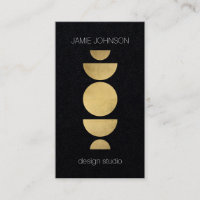 Abstract Moon Phases Geometric Art Black Paper