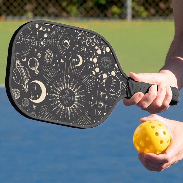 Abstract Moon Phases Monogram Pickleball Paddle (Creator Uploaded)