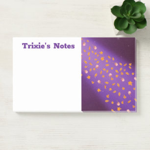Abstract moonlight autumn leaves roses  post-it notes
