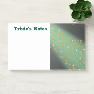 Abstract moonlight autumn leaves roses  post-it notes
