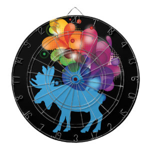 Abstract Moose Metal Cage Dartboard