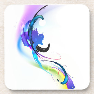 Abstract Morning Glory Paint Splatters Coaster