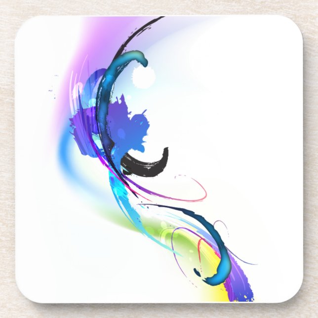 Abstract Morning Glory Paint Splatters Coaster (Front)