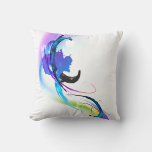 Abstract Morning Glory Paint Splatters Cushion