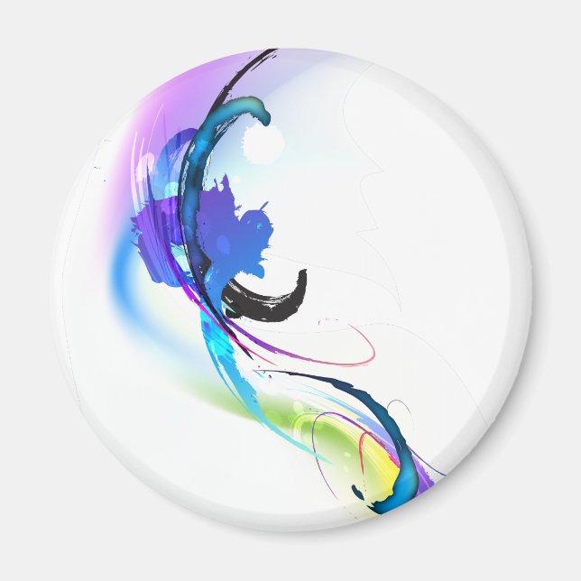 Abstract Morning Glory Paint Splatters Magnet (Front)