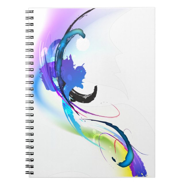 Abstract Morning Glory Paint Splatters Notebook (Front)