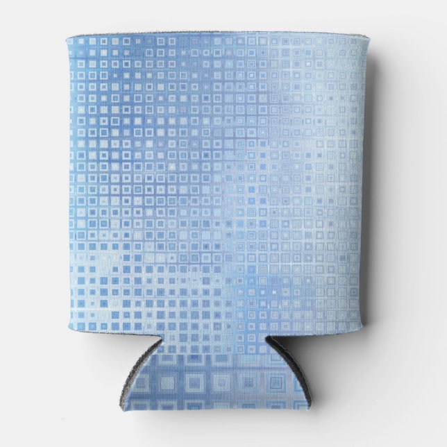 Abstract Mosaic Blue: Glossy Background Can Cooler (Front)