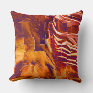 Abstract mosaic drawing of reddish gold tinfoil cushion