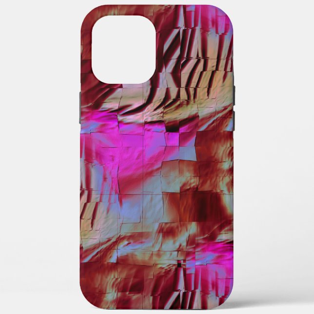 Abstract mosaic drawing of rustic pink and rusty Case-Mate iPhone case (Back)