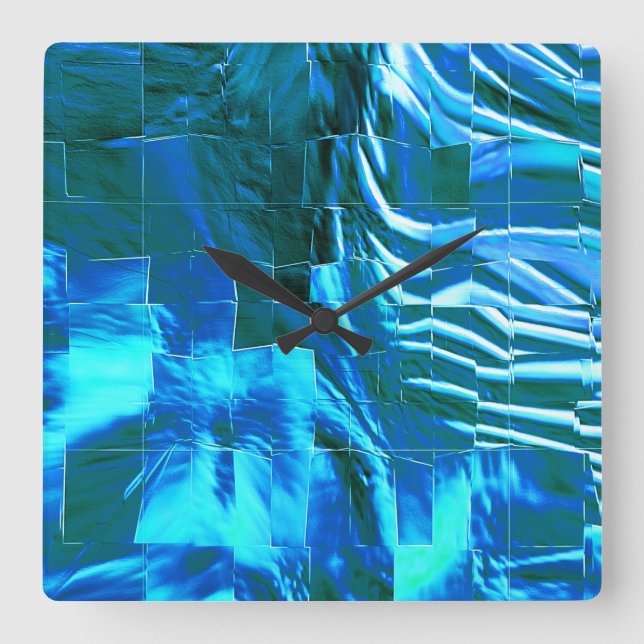 Abstract mosaic drawing, sky with lightly satin? square wall clock (Front)