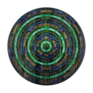 Abstract Mosaic Pattern #11 Round Pillow Cutting Board