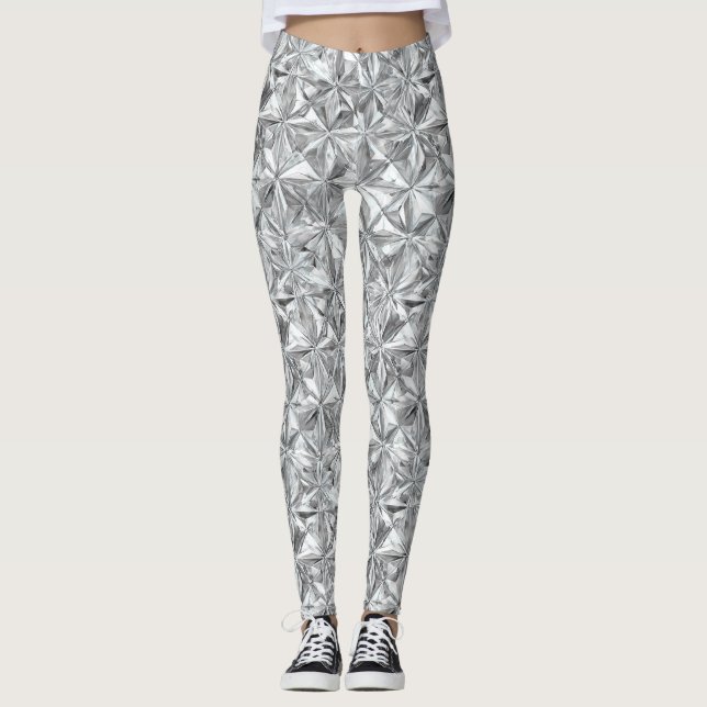 Abstract Mosaic Pattern | Diamond Prism Leggings (Front)