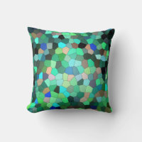 Abstract Mosaic Peacock Feather Cushion