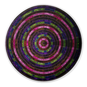 Abstract Mosaic Stained Glass #2 Ceramic Knob