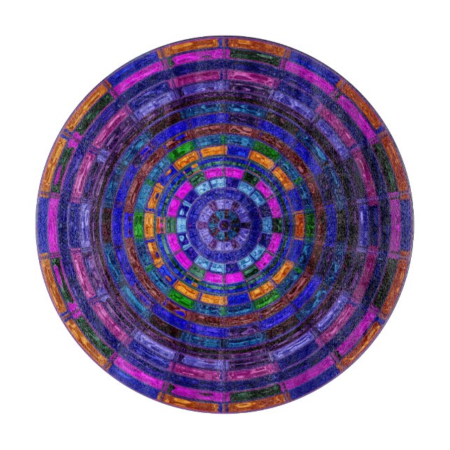 Abstract Mosaic Stained Glass #3 Cutting Board (Front)