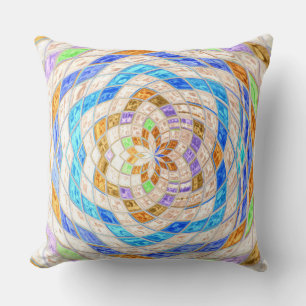 Abstract Mosaic Stained Glass Pattern #4 Cushion
