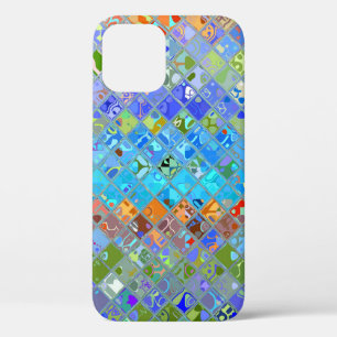 Abstract Mosaic Stained Glass Pattern iPhone 12 Pro Case