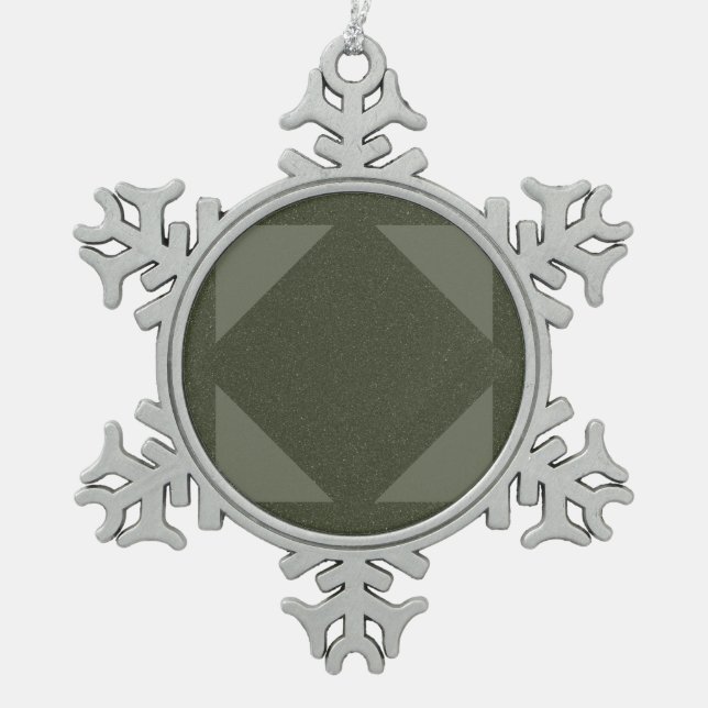 Abstract Moss Snowflake Ornament – Customisable (Front)