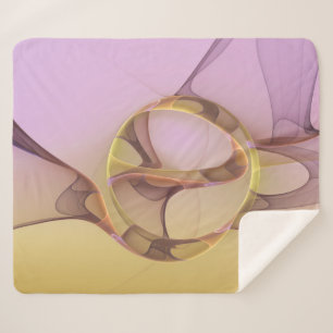 Abstract Motions Modern Pink Golden Fractal Art Sherpa Blanket