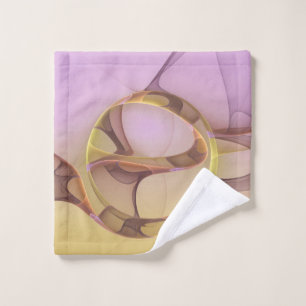Abstract Motions Modern Pink Golden Fractal Art Wash Cloth