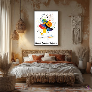Abstract Motivational Minimalist Dance Art Poster