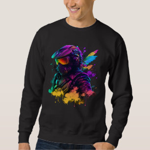 Abstract motorcyclist synthwave sweatshirt