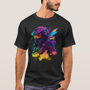 Abstract motorcyclist synthwave T-Shirt