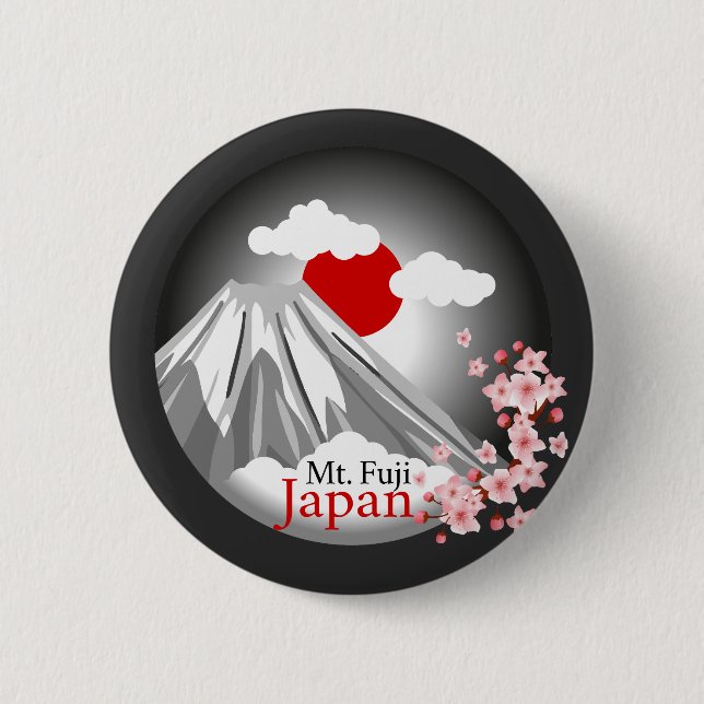 Abstract Mount Fuji Japan  6 Cm Round Badge (Front)