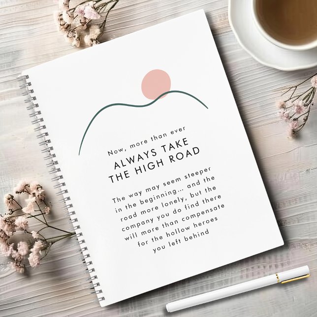 Abstract Mountain and Sun Take the High Road Notebook (Abstract Mountain and Sun Always Take the High Road Motivational Notebook)