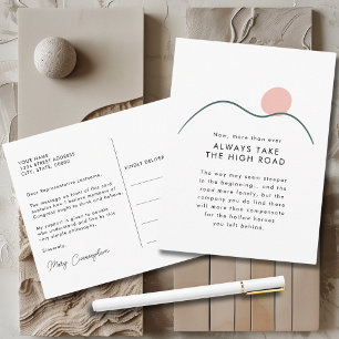 Abstract Mountain and Sun Take the High Road Postcard