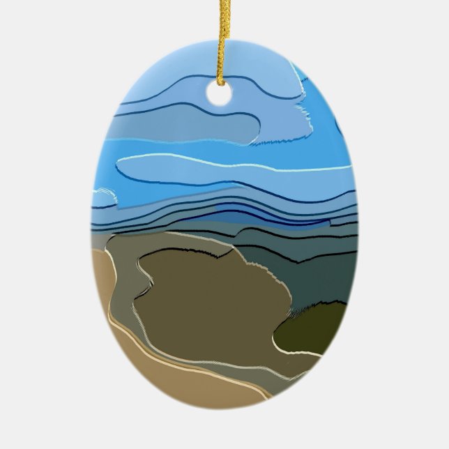 ABSTRACT MOUNTAIN CERAMIC TREE DECORATION (Front)