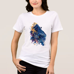 Abstract Mountain Climber   Fluid Ink Watercolor Tri-Blend Shirt