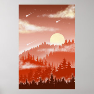 Abstract mountain design poster