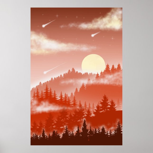 Abstract mountain design poster (Front)