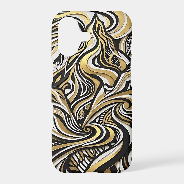 Abstract Mountain Gold Silhouette iPhone Cases (Back)