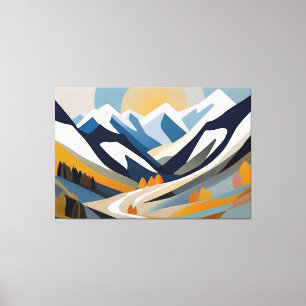 Abstract Mountain Landscape Modern Artistic Decor