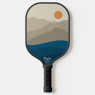 Abstract Mountain Landscape Pickleball Sun Custom Paddle
