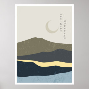 Abstract mountain landscape poster