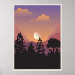 Abstract mountain Landscape Poster