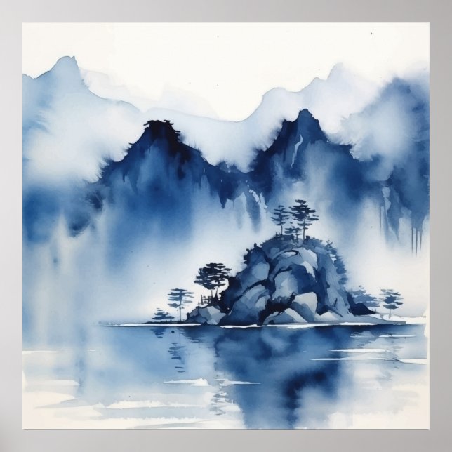 Abstract mountain landscape poster (Front)