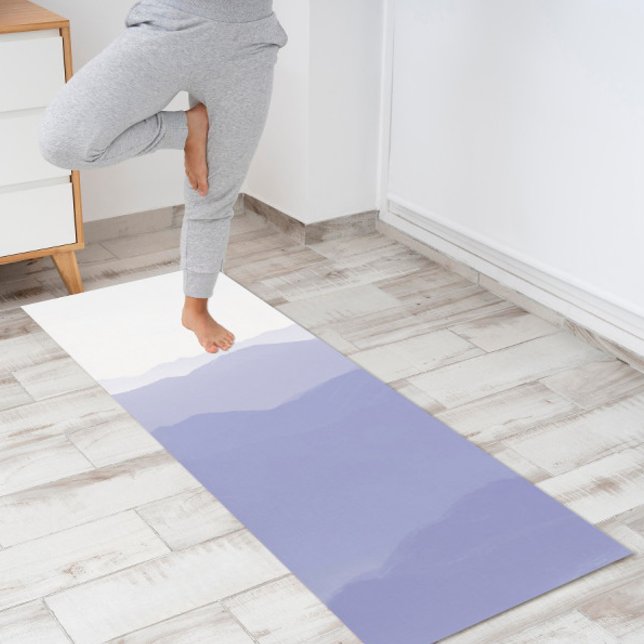 Abstract Mountain Modern Elegant Periwinkle White Yoga Mat (Creator Uploaded)