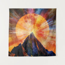 Abstract mountain moon shine art