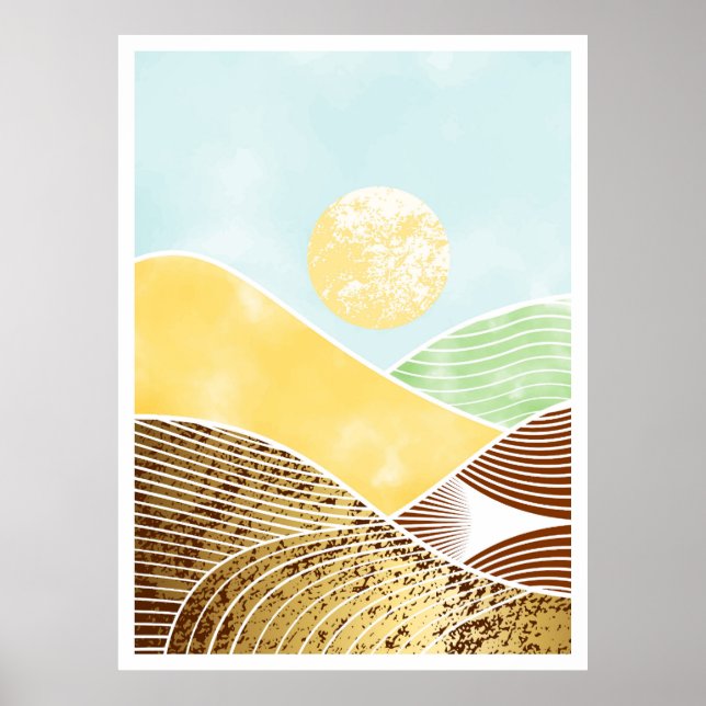 Abstract mountain painting poster (Front)