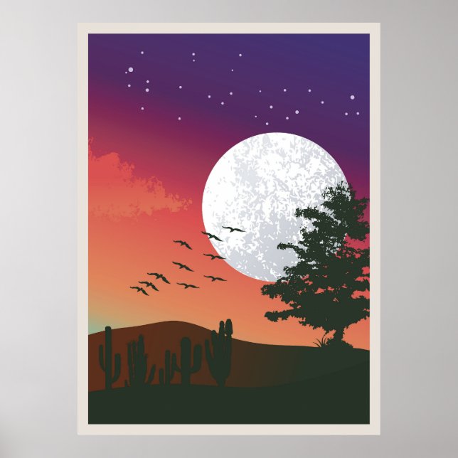 Abstract mountain painting, poster (Front)